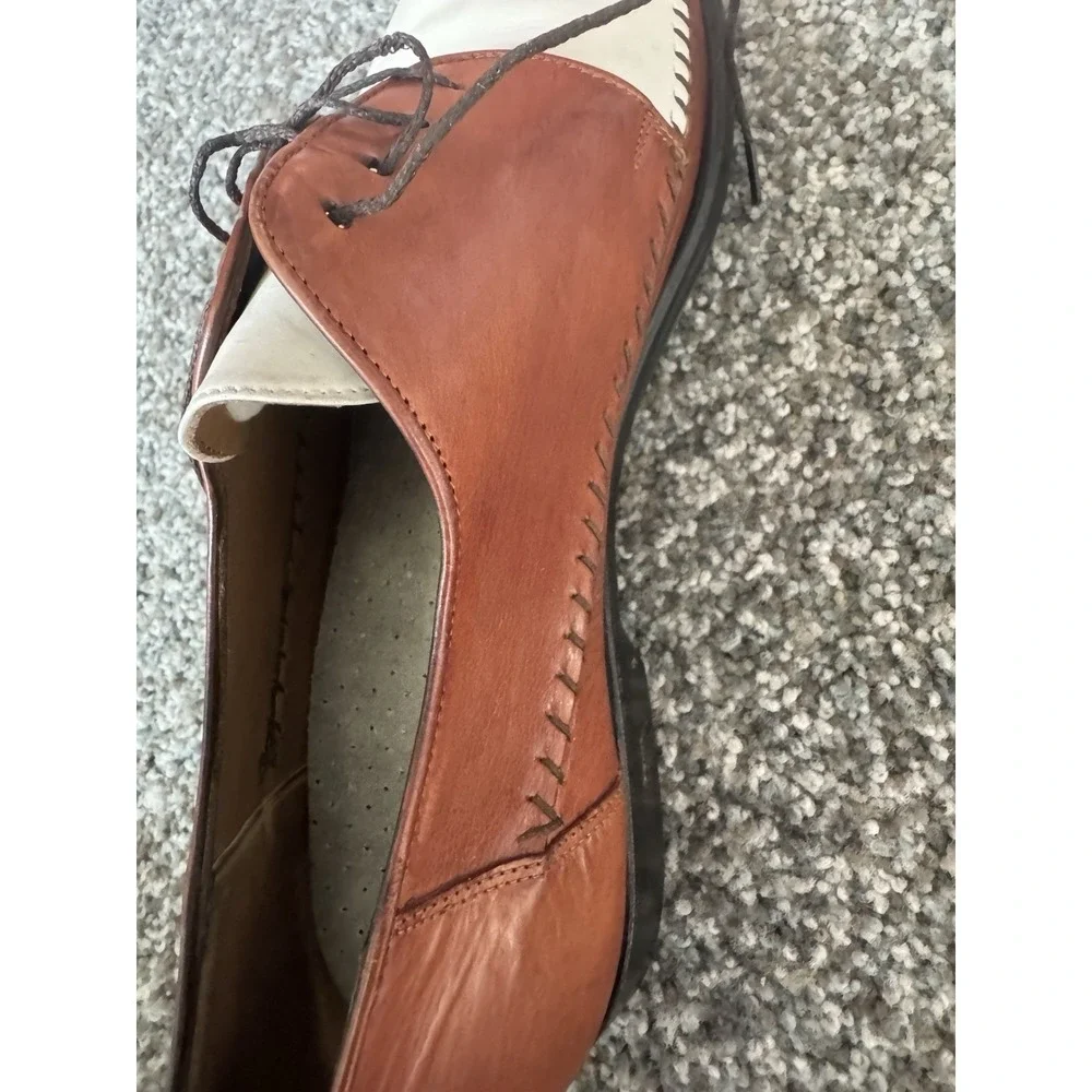 Lorenzo Banfi Made In Italy 2 Toned Leather Lace Up Loafer 11M W/ Box And Shaper